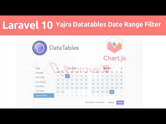 Yajra Datatables Date Range Filter Laravel 10 Tutorial Video