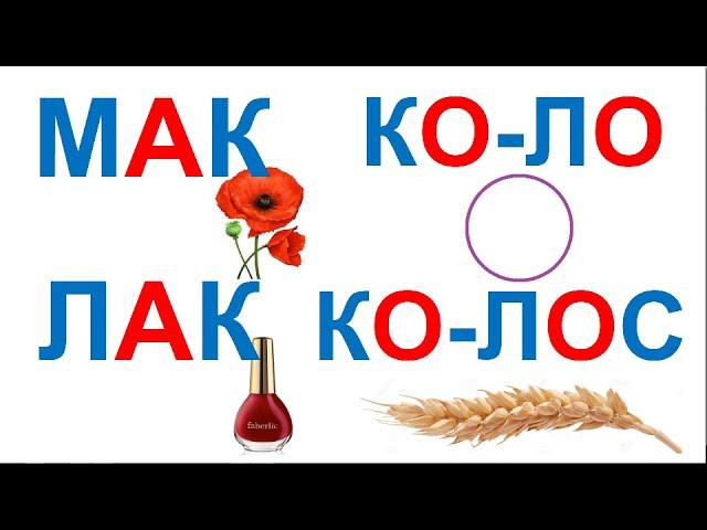 Вчимося читати склади з буквою К. Читання слів. Визначення в словах кількості складів. (Частина 2)