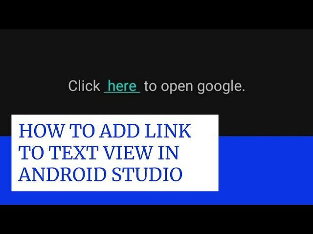 How to add link to Text view in Android Studio .