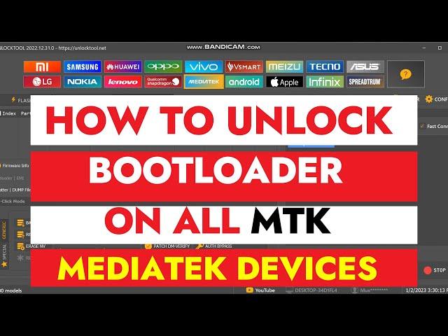 How to Unlock|Relock Bootloader on All MTK|Mediatek Devices|Phones by Unlocktool|OneClick 2023