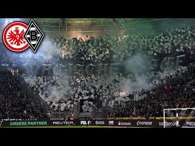 Choreo & Pyro Frankfurt Fans in Gladbach | Borussia Mönchengladbach - Eintracht Frankfurt