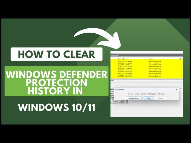 Clear Windows Defender Protection History In Windows 11/10 (fixed)