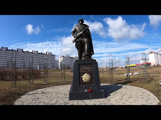 г. Крымск вид с сопки. Микрорайон ул. Надежды.Памятник Миг 21. Краснодарский край