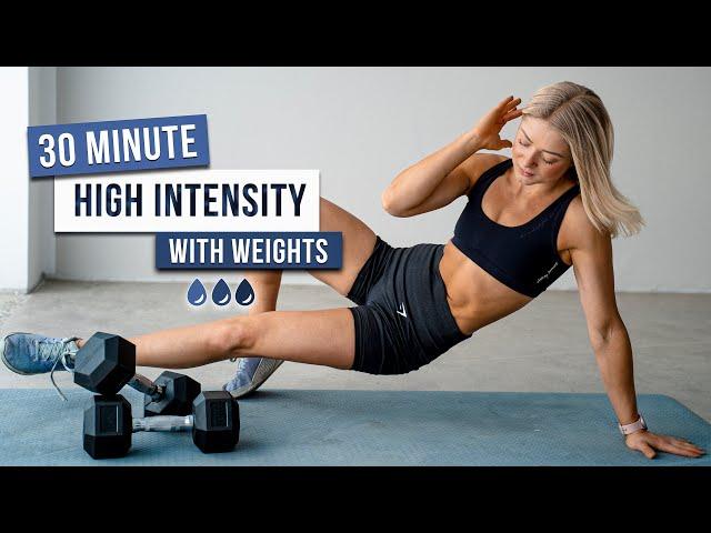 Day 23 - 30 MIN YOU VS YOU HIIT WORKOUT - With Weights, Full Body, No Repeat