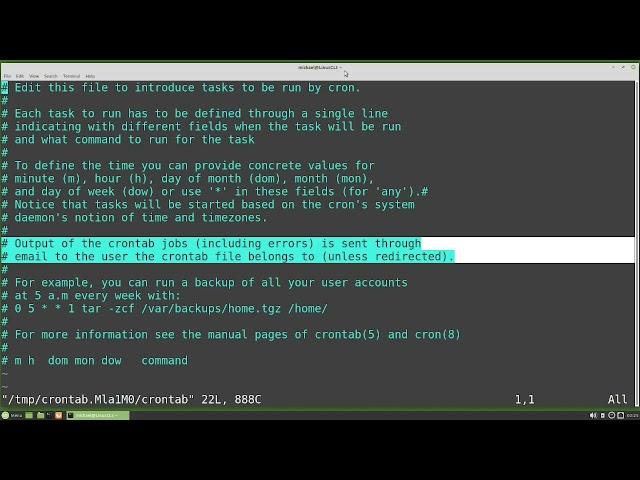 Linux Command Line (53) cron pt1