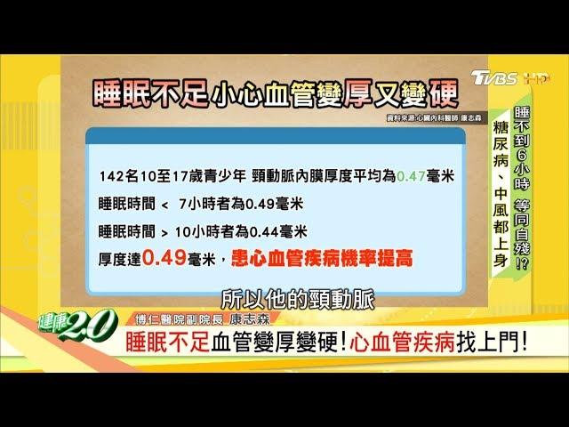 睡眠不足血管變厚變硬！心血管疾病找上門！ 健康2.0