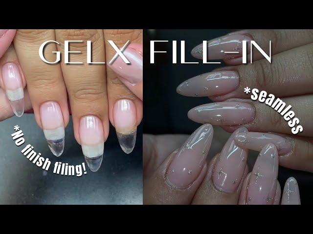 BEST, QUICKEST, & EASIEST GELX FILL-IN | No finish filing & seemless application | GelX Tutorial