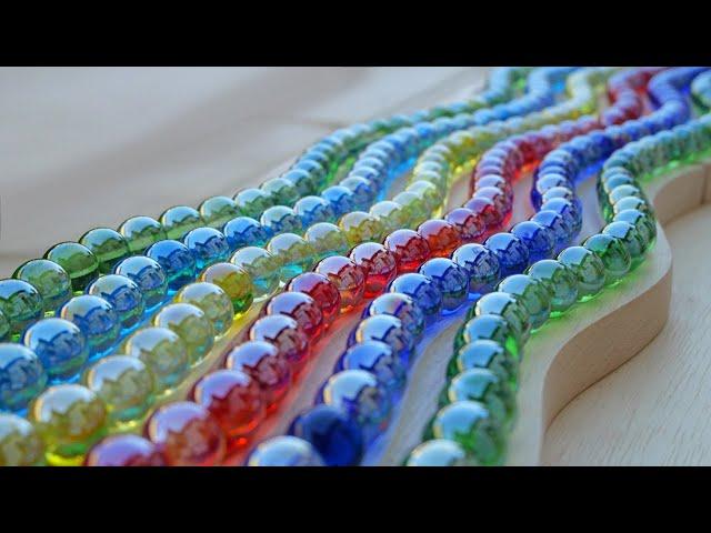 Marble Run Race ASMR  Transparent Pipe & Long Wave Course