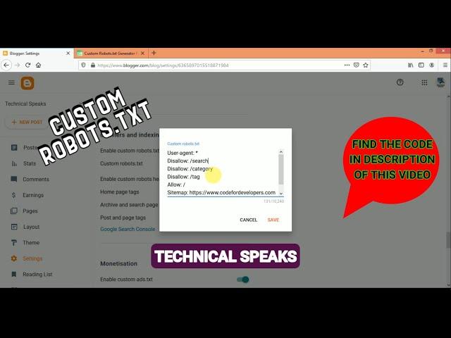 How to create and add custom robots.txt file in Blogger | 100% Indexing of all BlogPosts 2021