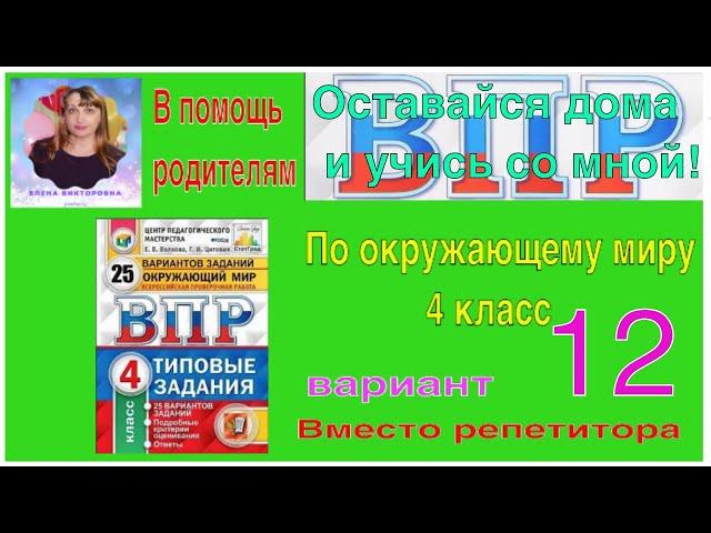 ВПР 2022 по окружающему миру в 4 классе. Разбор заданий 12 варианта.