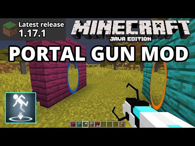 Minecraft Java 1.17.1 How To Download & Install Portal Gun Mod (with extras) Fabric Mods