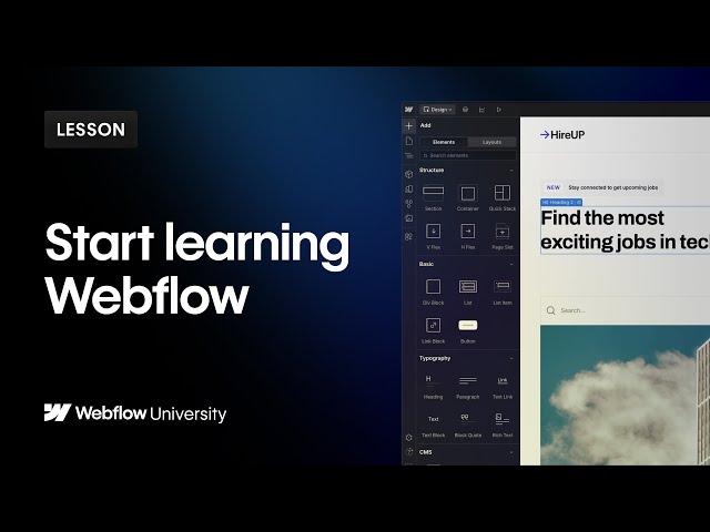 Start learning Webflow – Webflow tutorial