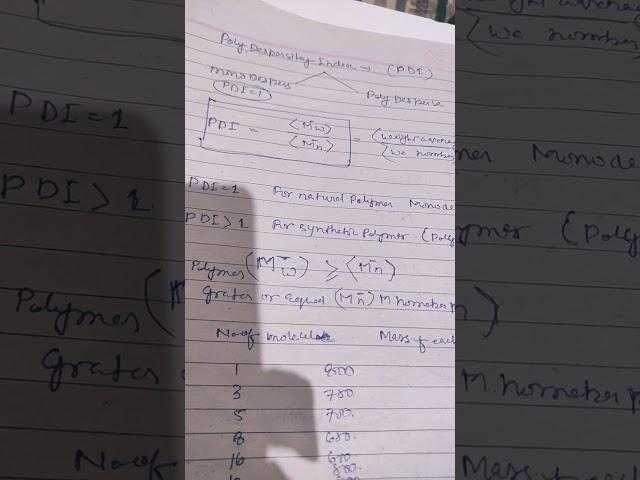 Poly Despersitay Index (PDI) Polymer chemistry #chemistrybestyoutubchannel#chemistry_by_aradhanamam