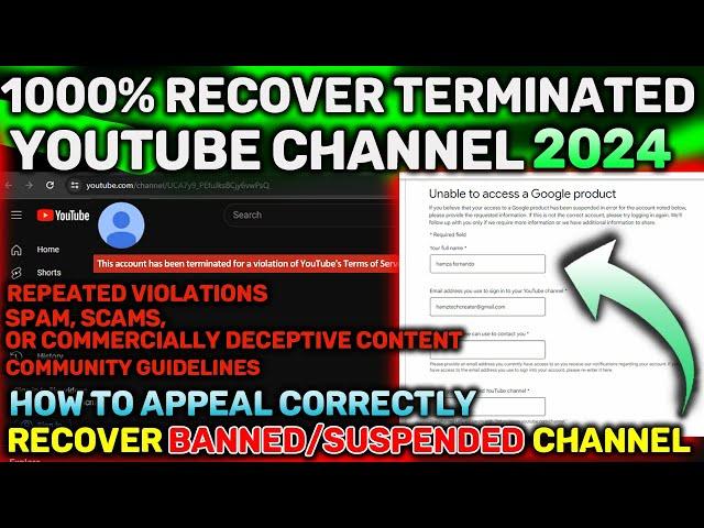 How to Recover Any Suspended YouTube Channel 2024 | Fix We have Removed Your Channel From YouTube