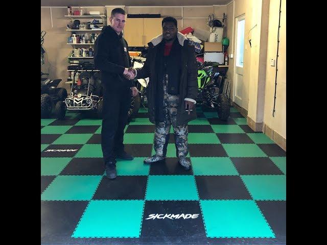 Rapper MIST gets his garage flooring done by garage Style ltd with Pvc Interlocking floor tiles