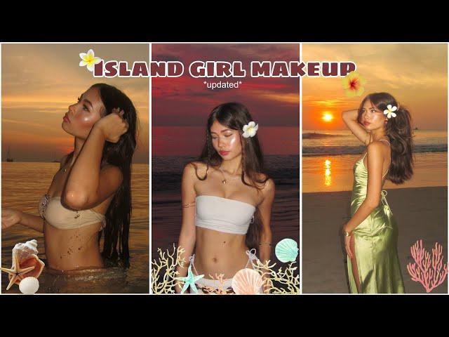 Island girl makeup routine at the beach (updated) ️