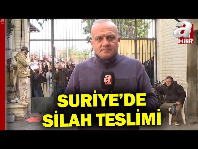 Suriye'de Silah Teslimi! Çöken Rejimin Askerleri Silahlarını Kayıt Altında Teslim Ediyor l A Haber