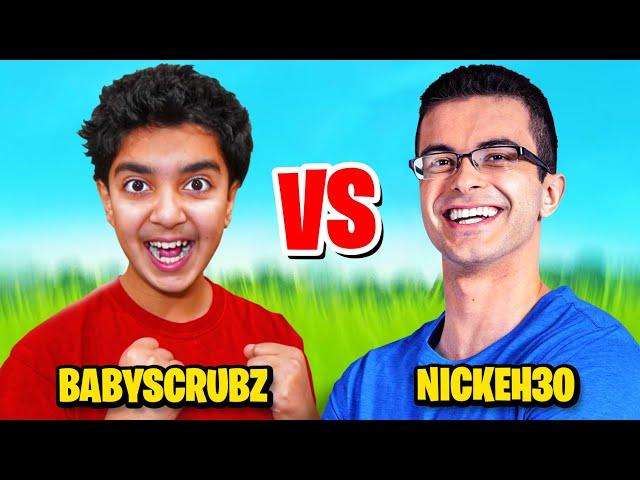 Little Brother Plays Fortnite With Nick Eh 30 (BABYSCRUBZ VS NICK EH 30)