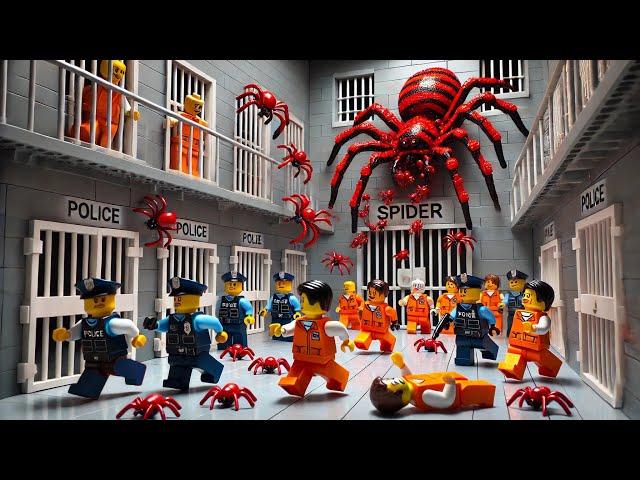 LEGO Prison Panic: Giant Spider Invasion Creates Chaos Inside