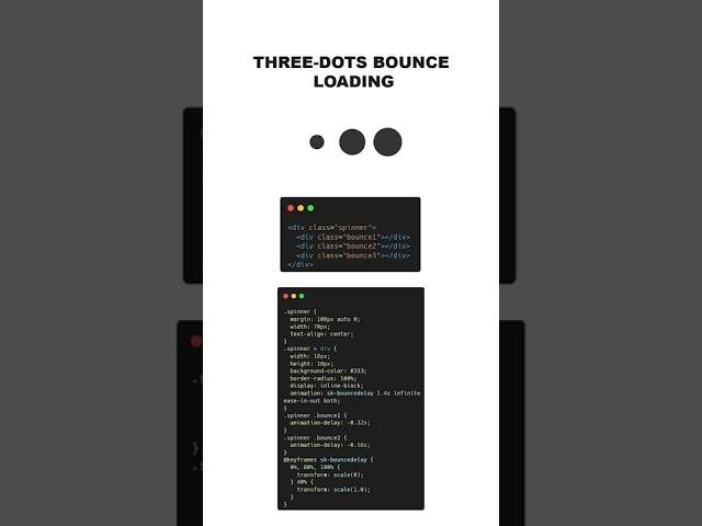 Three-dots Bounce Loading | CSS