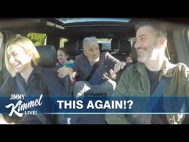 Jon Stewart Surprises Jimmy Kimmel’s Kids on the Drive to School