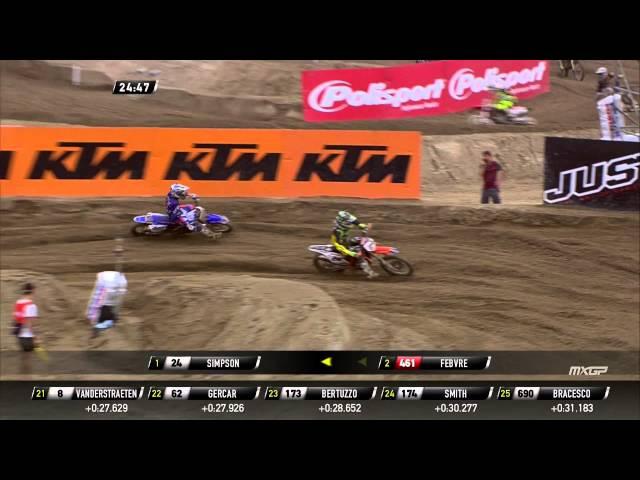 Romain Febvre, Jeremy Van Horebeek and Shaun Simpson battle MXGP of Lombardia 2015