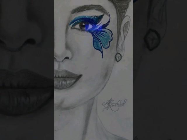 Blue Challenge Sketch by Affan Rashid. #shorts #affanrashid #sketch #blue #billieeilish #challenge