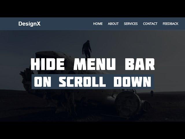 Navigation Menu Bar using HTML CSS & Javascript | Hide Navbar on Scroll