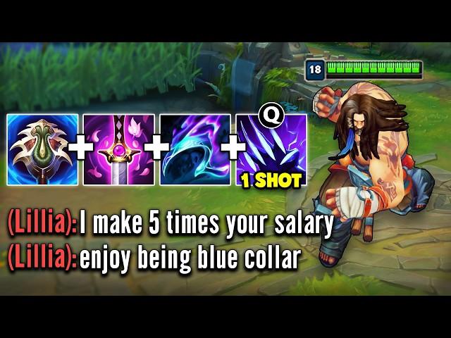 This Lillia was not happy about my one shot Udyr build... (SHE CALLS ME POOR)