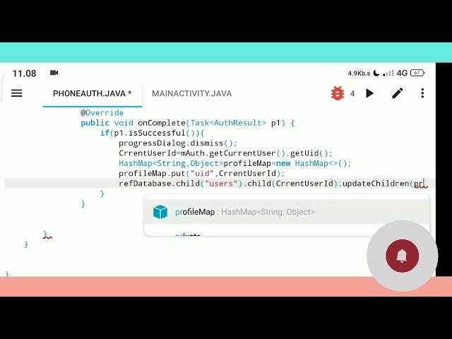 Firebase Phone Auth Part-5 Chat App Aide #aide #appdevelopment #codeassist #java #javaprogramming
