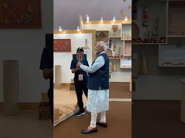 PM Modi interacts with innovative artisan at Vishwakarma Exhibition