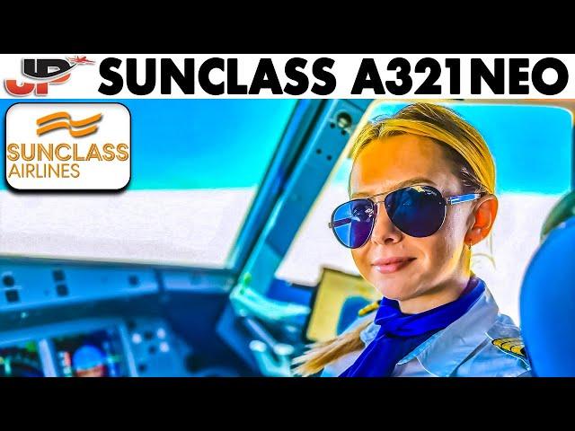 Antalya to Copenhagen A321NEO Cockpit Sunclass Airlines