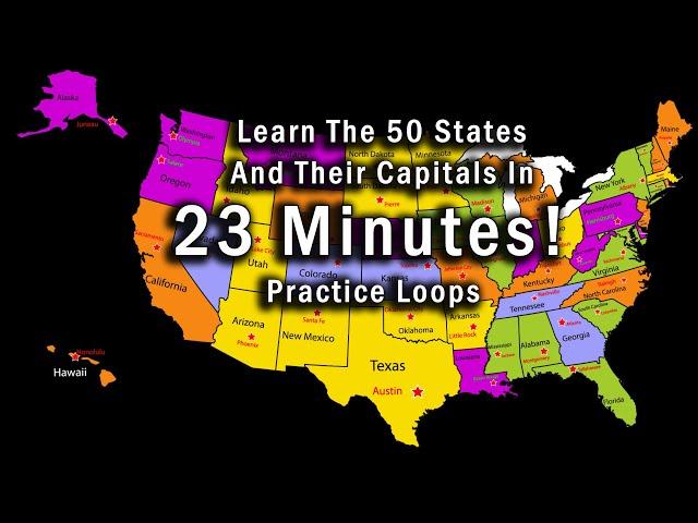 Learn the 50 States and Capitals in 23 Minutes.  Practice loops for fast learning by singing