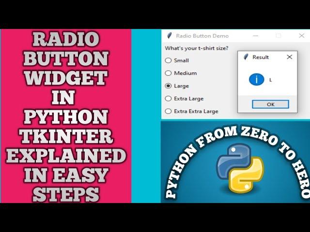 5 - How to use Radio button widget in python Tkinter GUI | Using radio button in python tkinter