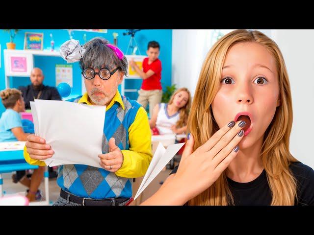 Nastya shows good behavior at school