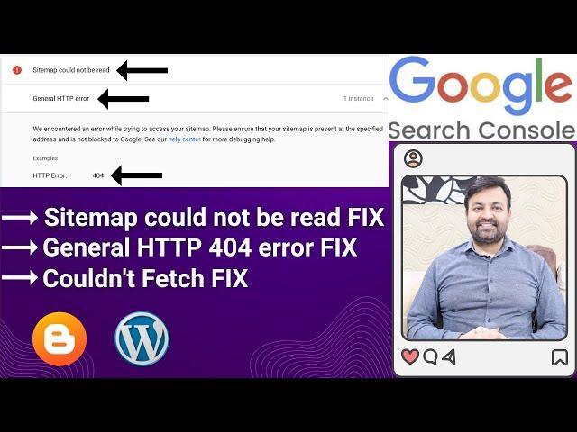 GOOGLE SEARCH CONSOLE: Sitemap could not be read General HTTP 404 error | Couldn't Fetch Error Fix