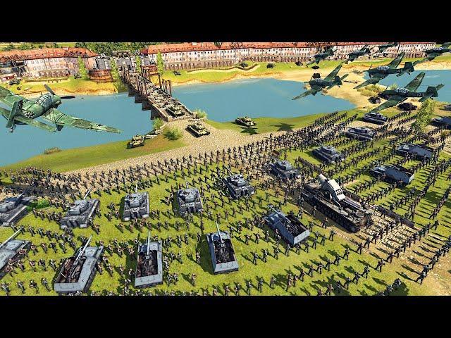 Largest German Army BRIDGE INVASION vs 5,000 BREST FORTRESS Defense! - Men of War: WW2 Mod