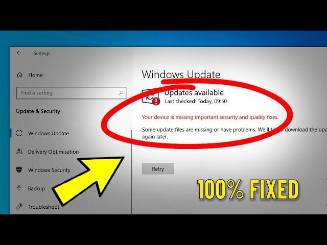 Your Device Is Missing Important Security and Quality Fixes - How To Fix Updates Failed Windows 10 