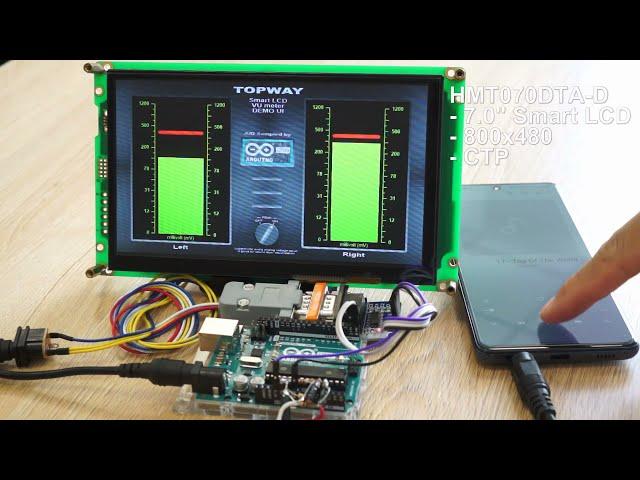 TOPWAY Smart LCD - VU meter with peak (using Arduino UNO A/D)