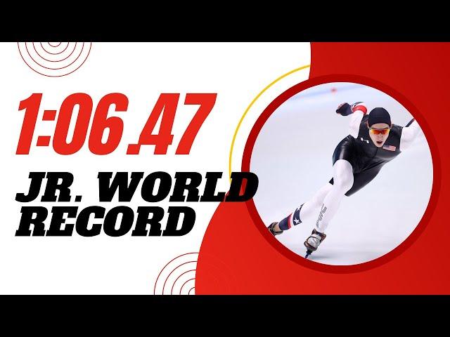 Jordan Stolz - 1000m Jr . World Record