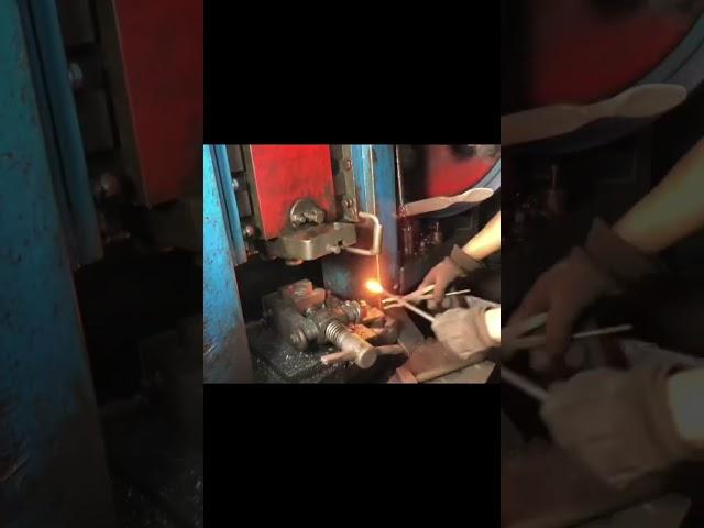 T bolts forging process with induction heating machine          #amazingmanufacturing #truck