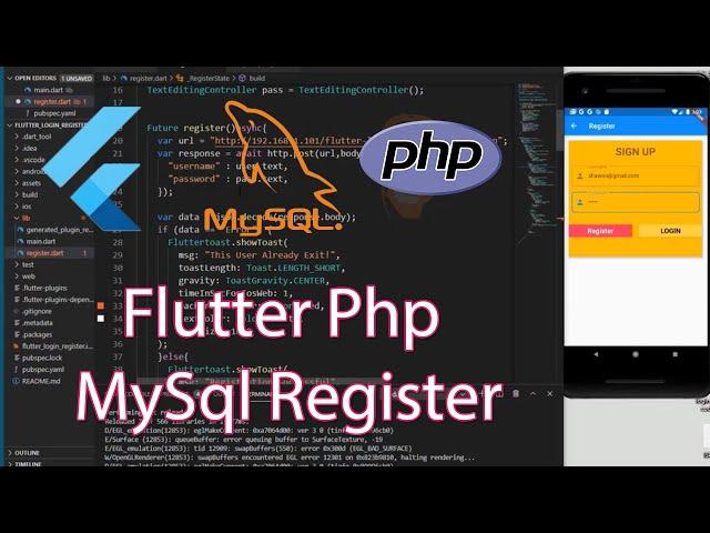 Flutter Php Mysql Login and Register Tutorial(Part 1).