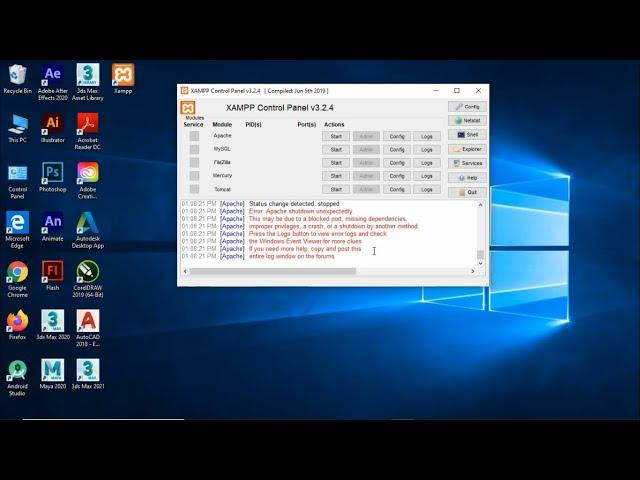 How to fix Xampp Apache shutdown unexpectedly | Xampp Apache not starting