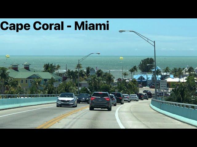 Drving from Cape Coral to Miami: Passing through Fort Myers Florida 2025 (Part 5)