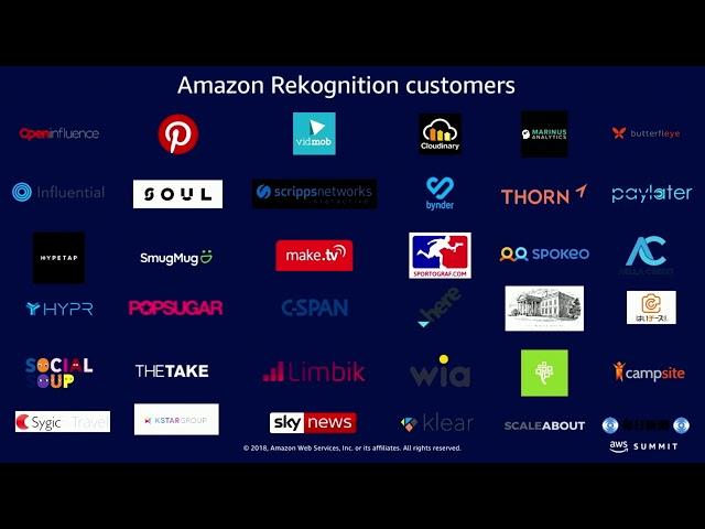 Chicago Summit 2018 - Amazon Rekognition: Deep Learning-Based Image and Video Analysis