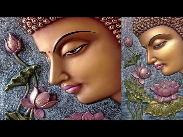 colouring buddha mural//painting a 3D wall mural