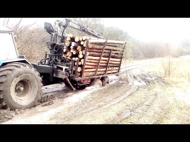 МТЗ1221 буксует Провалился прицеп.