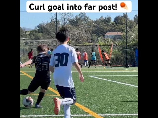 Curl goal into far post from U11 player! #soccer #golazo #u11