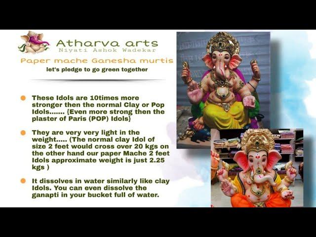 Paper mache Ganesh murtis | eco-friendly ganpati | Atharva arts | By Niyati Ashok Wadekar