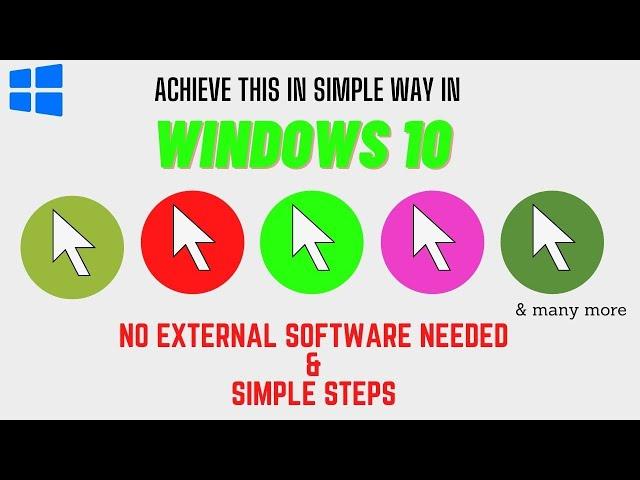Colorful Circle Around Mouse Pointer Windows 10 - No External Software EASIST WAY